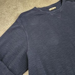 Goodthreads Henley Pullover Shirt Men’s XXLT Blue Long Sleeve Thermal Cotton