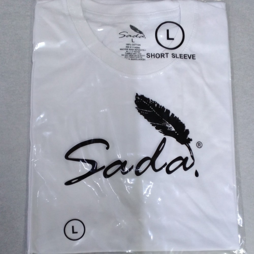 Sada Men’s White L Cotton Knit Crew Neck Short Sleeve T-Shirt