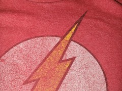 DC Comics THE FLASH Logo Distressed Red T-Shirt Adult X-Large