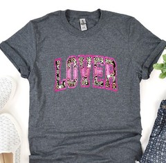 Lover Shirt, Leopard Pattern T-Shirt, Valentines Day Tee, Gift for her