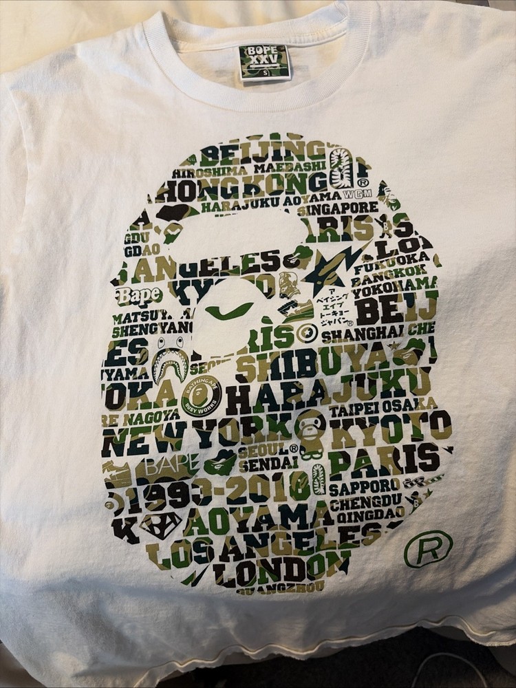 A BATHING APE CITY TEE TOKYO BIG APE HEAD T-shirt WHITE MEN SIZE 3XL JAPAN