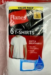 B62 Mens Cotton Moisture-wicking Crew Tee Undershirts White – 6 Pack Large
