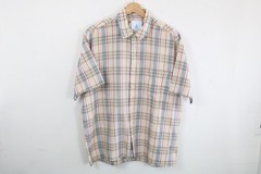 Madras plaid shirt | Vintage plaid short sleeve button-up | Chest pocket casual