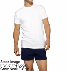 6 White 2XL 50-52 Inch Crew Neck T-Shirts Fruit Of The Loom 2EG 127-132 CM