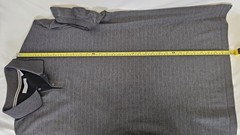 JOHN HENRY Men Polo T-Shirt Size 2XL Grey Striped Cotton Blend Short Sleeve Tee