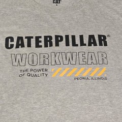 CAT Caterpillar Men’s Size L Large Workwear Gray Logo New!