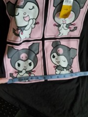 Sanrio Kuromi Black Pink Print Crew Neck Short Sleeve T-Shirt Large (42-44) NWT