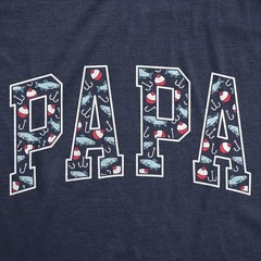 Papa Funny Cat Print Men’s T-Shirt Navy Blue Short Sleeve Crew Neck Cotton