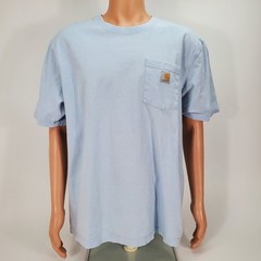 Carhartt K87 Mens Loose Fit Pocket T-Shirt Light Blue Large Work Shirt Cotton