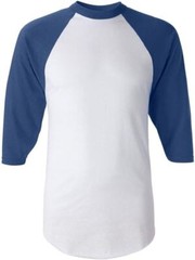 Men’s Regular fit Two Tone 100% Ring-Spun Combed Cotton Raglan ¾ Sleeve Baseball