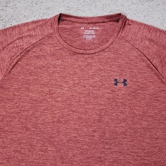 Under Armour The Tech Tee Training Shirt Men 4XL Red Heather Short Sleeve Active