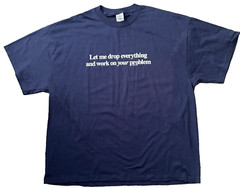 Now and Zen 2XL Dk Blue Shirt Let Me Drop Everything 100% Cotton Preshrunk w Tag