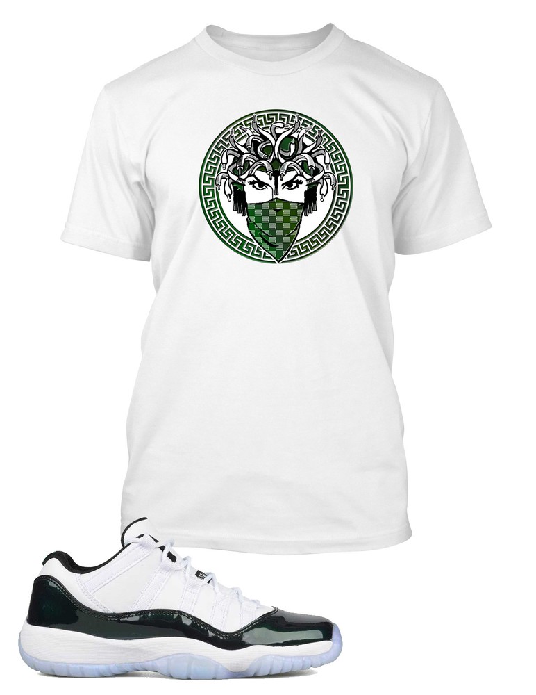 Mask Lady Sneaker Tee Shirt To Match AIR J11 LOW EMERALD Shoe Unisex T