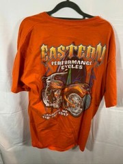 Eastern Performance Cycles Adult Large Orange Logo Pullover Tee Mens.