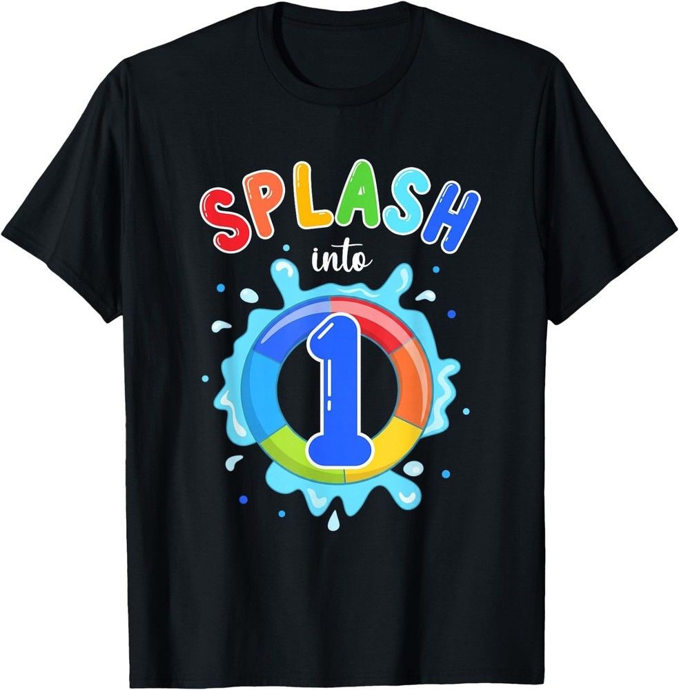 Splash Into 1 Birthday Summer 1st Birthday Pool Party T-Shirt