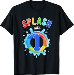 Splash Into 1 Birthday Summer 1st Birthday Pool Party T-Shirt