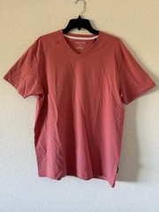 Kenneth Cole Large Knit V-Neck T-Shirt Vintage Rose Soft $49