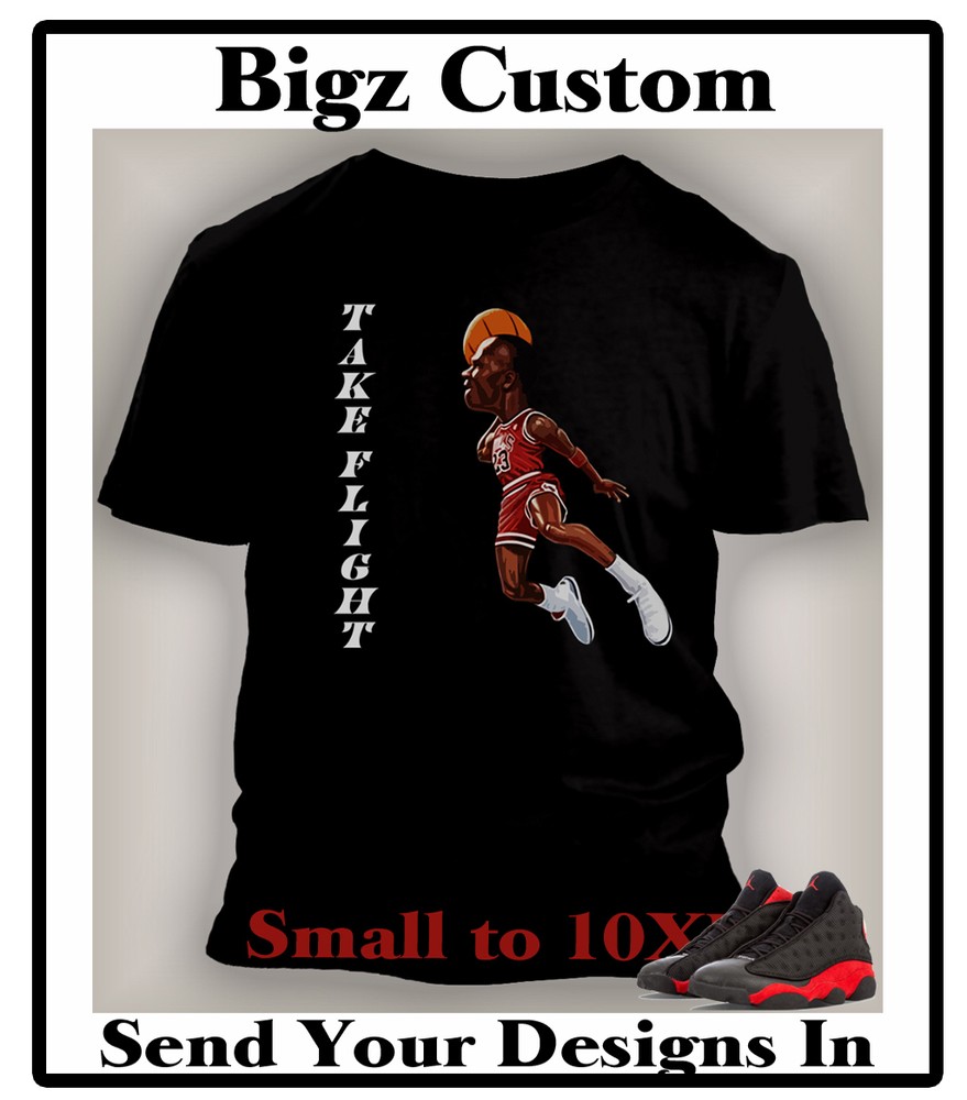 Pro Club Shaka Tee Shirt to Match Bred J13 Shoe Take Flight Graphic Sport TShirt