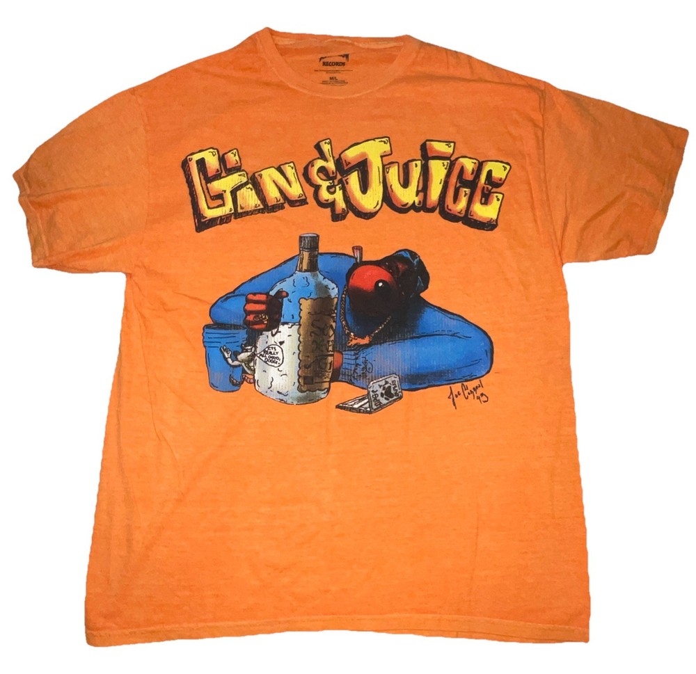 Death Row Records Gin & Juice Tshirt Size M/L New No Tags Inmate Orange