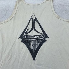 Vintage Jeff Cummings Surfboards Shirt Mens Large White Tank Top Surf Beach 90s