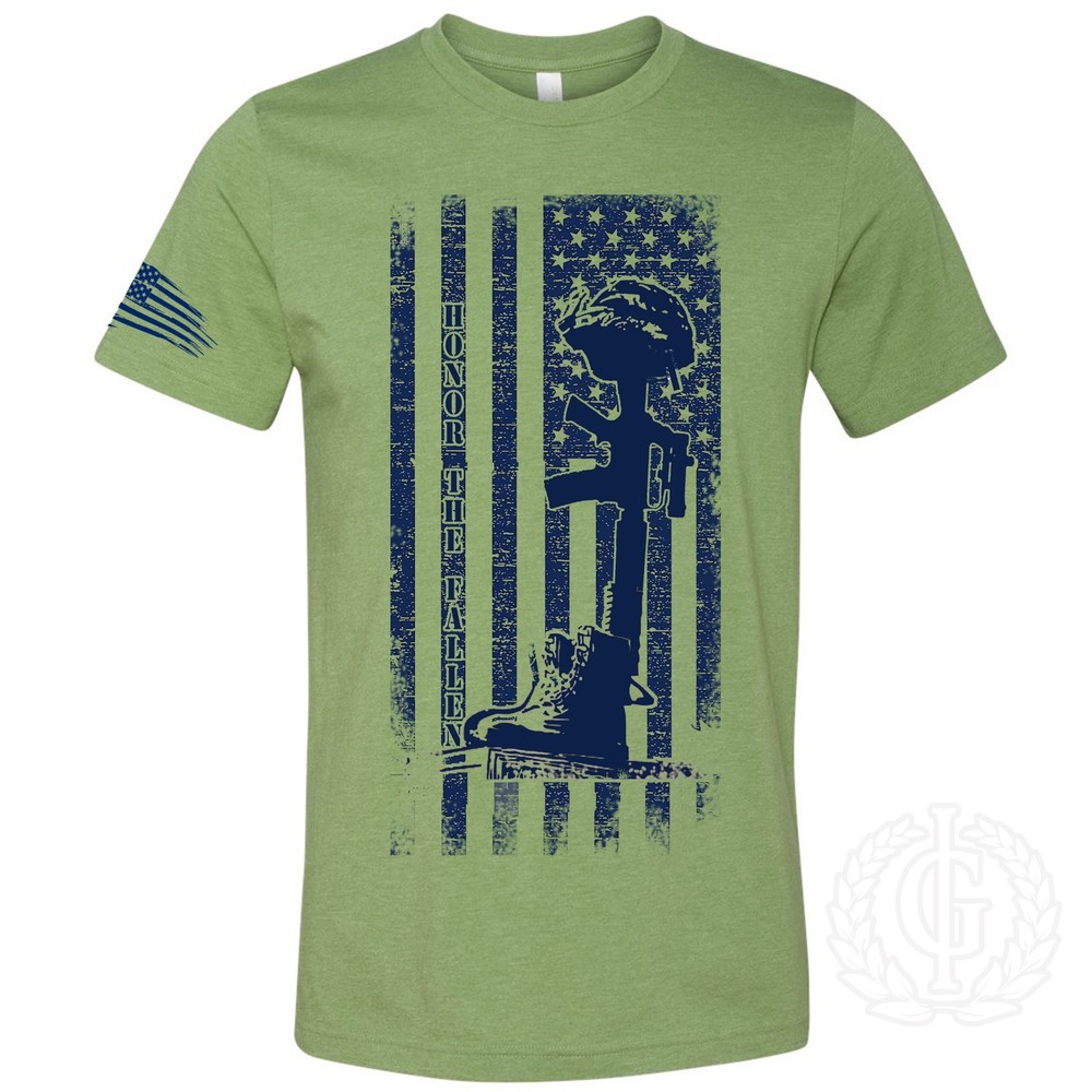 Iron Gods Honor The Fallen T-Shirt Distressed American Flag US Armed Forces