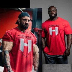 Men’s Gym Sport Workout Cotton Graphic Printed Loose Fit T-Shirt Streetwear Tee