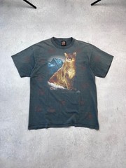 Vintage 1992 3D Emblem Cougar Wildlife Graphic T Shirt XL Made USA Single Stitch