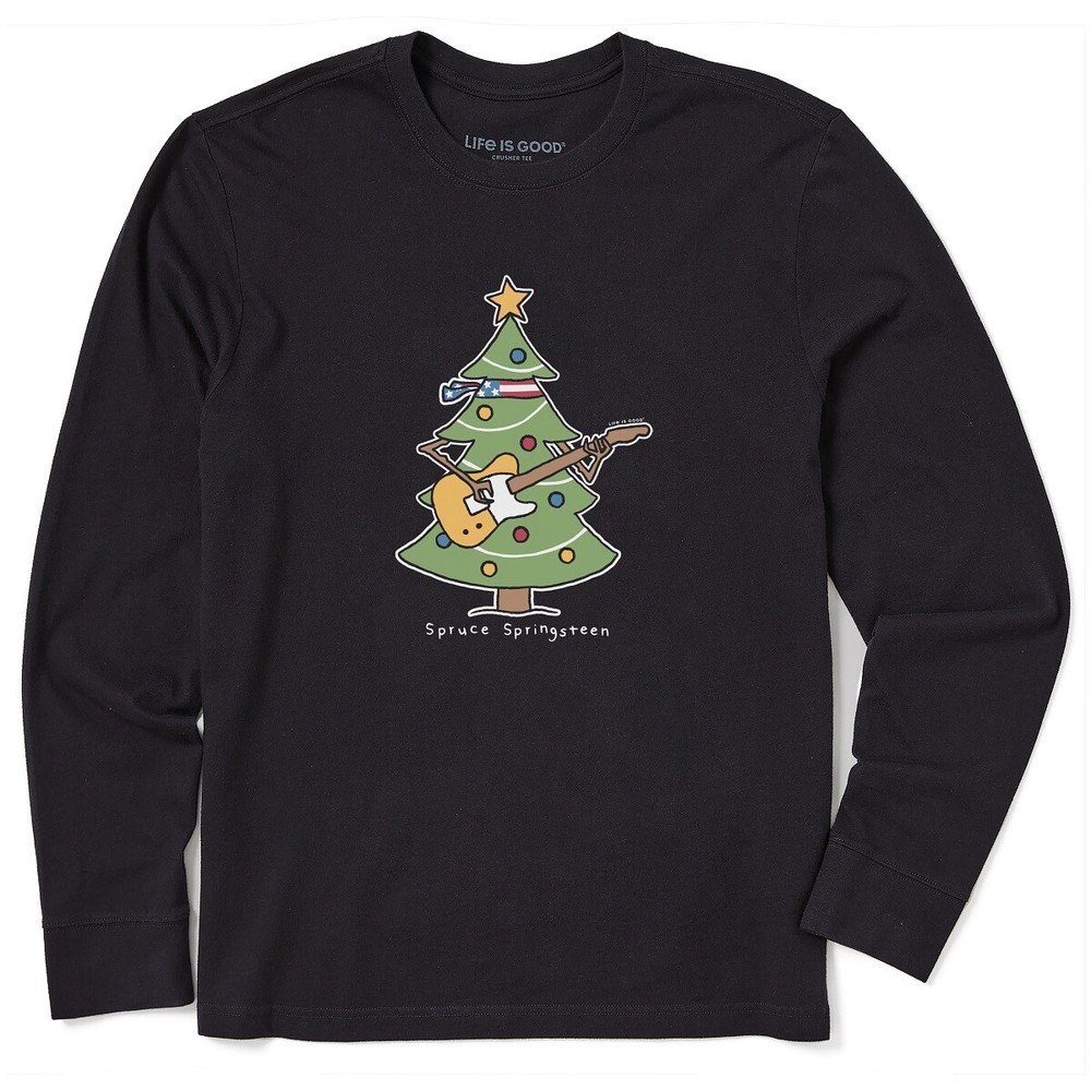 Life is Good. Men’s Spruce Springsteen LS Crusher Tee, Jet Black