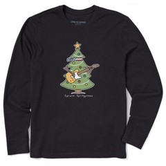 Life is Good. Men’s Spruce Springsteen LS Crusher Tee, Jet Black