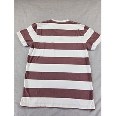 Hollister Mens Must-Have Collection Striped T-Shirt Burgundy White Medium