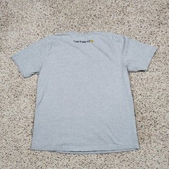 Carhartt Shirt Mens Medium Gray Graphic Tee Spell Out Work Wear Outdoors Adult *