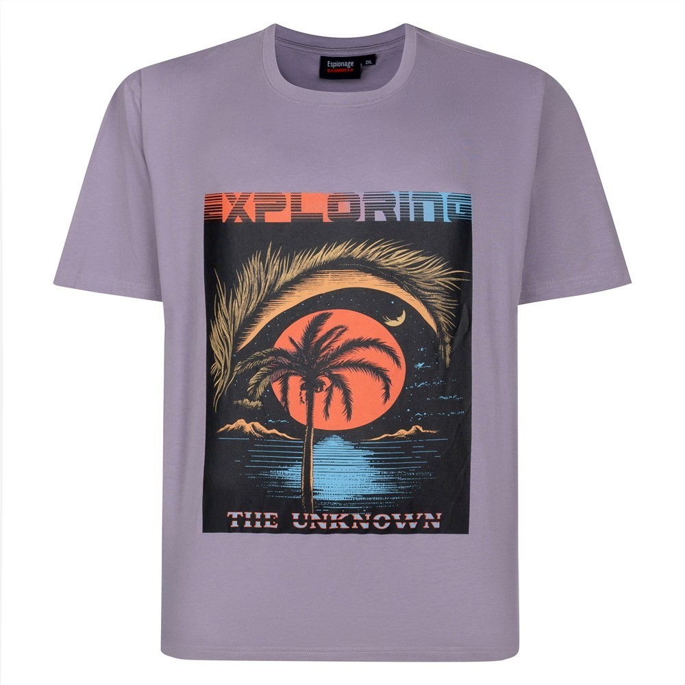 NEW IN ESPIONAGE LAVENDER EXPLORING T SHIRT T450 2XL3XL 4XL5XL6XL7XL8XL