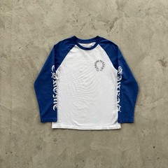 Vintage Chrome Hearts Longsleeve Tee Shirt Distressed Size M White Blue