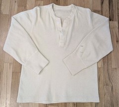 Vintage 50s Military Henley Shirt M Wool Thermal Winter Workwear Uniform USA