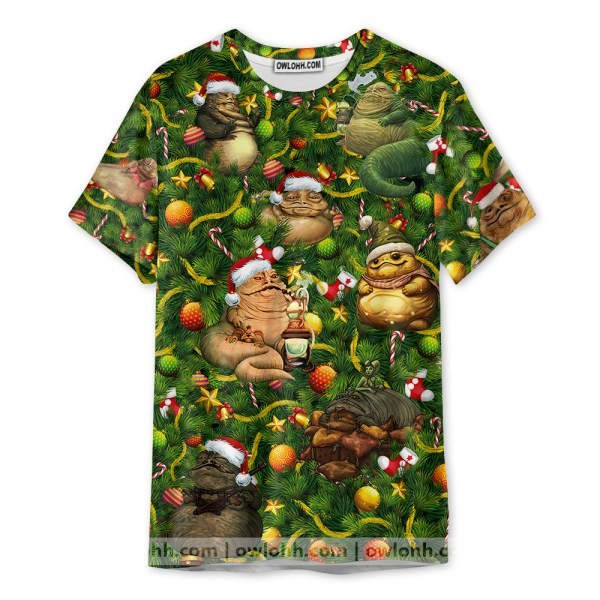 Christmas Star Wars Jabba The Hutt Comfort And Joy Unisex 3D T shirt O