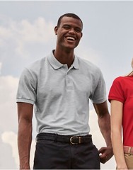 Fruit Of The Loom Mens Short Sleeve Polo T Shirt Plain Easy Care Polycotton Tops