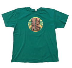 Tiki Gods Tropical T-Shirt Party Hawaiian Logo Adult XL Green by LAT Older