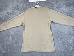 VTG Thermal Waffle Knit Shirt Mens Medium Tan Crewneck LS Base Layer Top 70s 80s