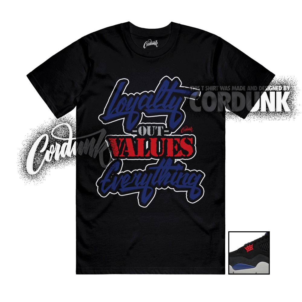 4 Rare Air Fire Red Deep Royal Blue Dark Smoke Tech Grey T Shirt Match LYLTY