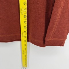 Johnston & Murphy Mens Shirt Large Burnt Orange Split Neck Long Sleeve Slub Knit
