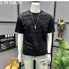 Men Distressed Tie-Dye Short Sleeve T-Shirt Textured Casual Summer Crewneck Tee