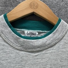 Vintage Gopher Sport Shirt Mens L Gray Crewneck T-Shirt Contrasting Trim Summer