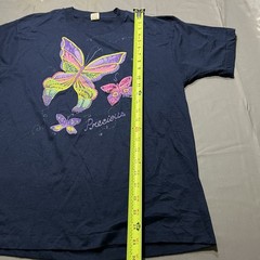 Vintage Butterfly T Shirt 1989 Single Stitch Screen Stars PolyCotton Navy M Fit