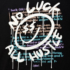 Outrank Shirt Mens Large Black Graphic Print No Luck All Hustle