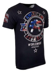 AMERICAN FIGHTER Men’s T-Shirt SILVER LAKE PATRIOT Athletic Biker MMA S-4XL