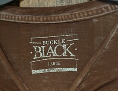 Buckle Black Men Burnout Light Weight TShirt Brown Burgundy Size Large
