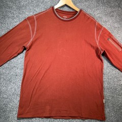 KUHL Wildfibre Shirt Mens Large Red Organic Cotton Zipper Pocket Outdoor Hiking