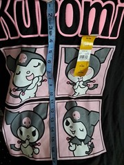 Sanrio Kuromi Black Pink Print Crew Neck Short Sleeve T-Shirt Large (42-44) NWT