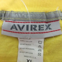 Y2K Avirex Shirt Mens XL Yellow All American System USA Flag Graphic T Shirt