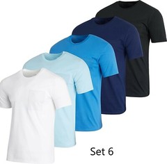 Men’s Cotton Crew Neck Pocket T-Shirts (5-Pack)